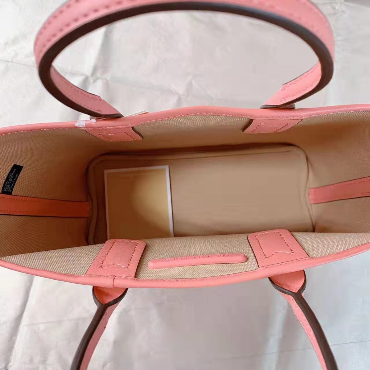 MICHAEL KORS 35H1T2JT1C Jodie Small Logo Jacquard Tote Bag In Sherbert MICHAEL KORS 35H1T2JT1C Jodie Small Logo Jacquard Tote Bag In Sherbert